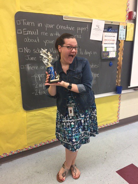 Book Return Champs! Ms. Mohap &amp; <a href="/MissBartkus/">Miss Bartkus</a> <a href="/EastHillsMSbasd/">EastHillsMS</a> #chargerpride #BASDPride #allbookswereduemonday