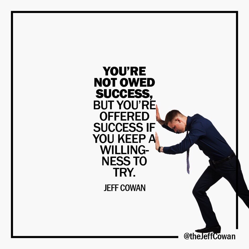 theJeffCowan's tweet photo. Opportunities aren't owed, their offered to those who take the most action. 💯 #WednesdayWisdom https://t.co/jojiYep5GT