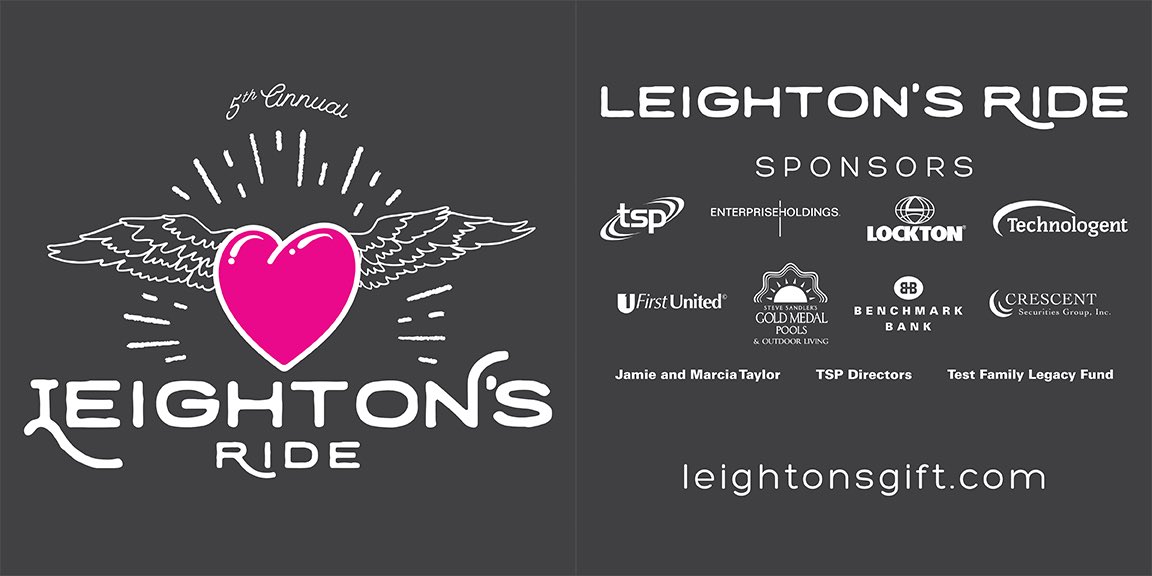 We are so grateful for our 2017 corporate sponsors who make #LeightonsRide possible. #charity #giveback