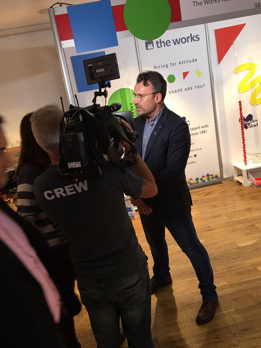 worksrec's tweet photo. Here he is @BuyYorkshire #BY2017 being interviewed by @BBC news @TheWorksMD @worksrec #leeds https://t.co/jum5CAazr1