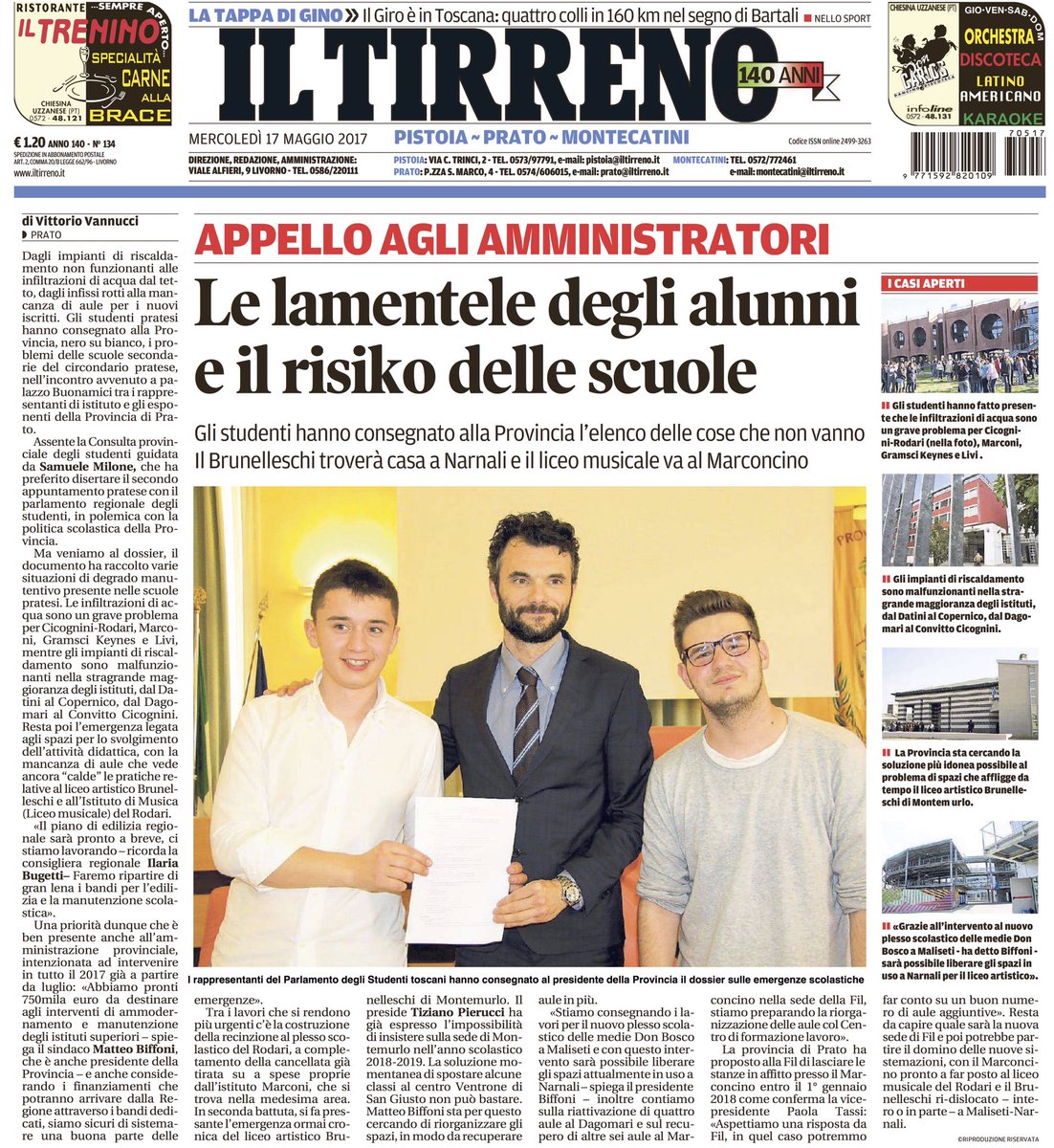 studentitoscana's tweet photo. A lavoro con @MattBiff @dikabernard e tanti studenti pratesi per migliorare le scuole e il trasporto pubblico locale #OpenPrst #OpenStudenti https://t.co/JjOspMJQ2H