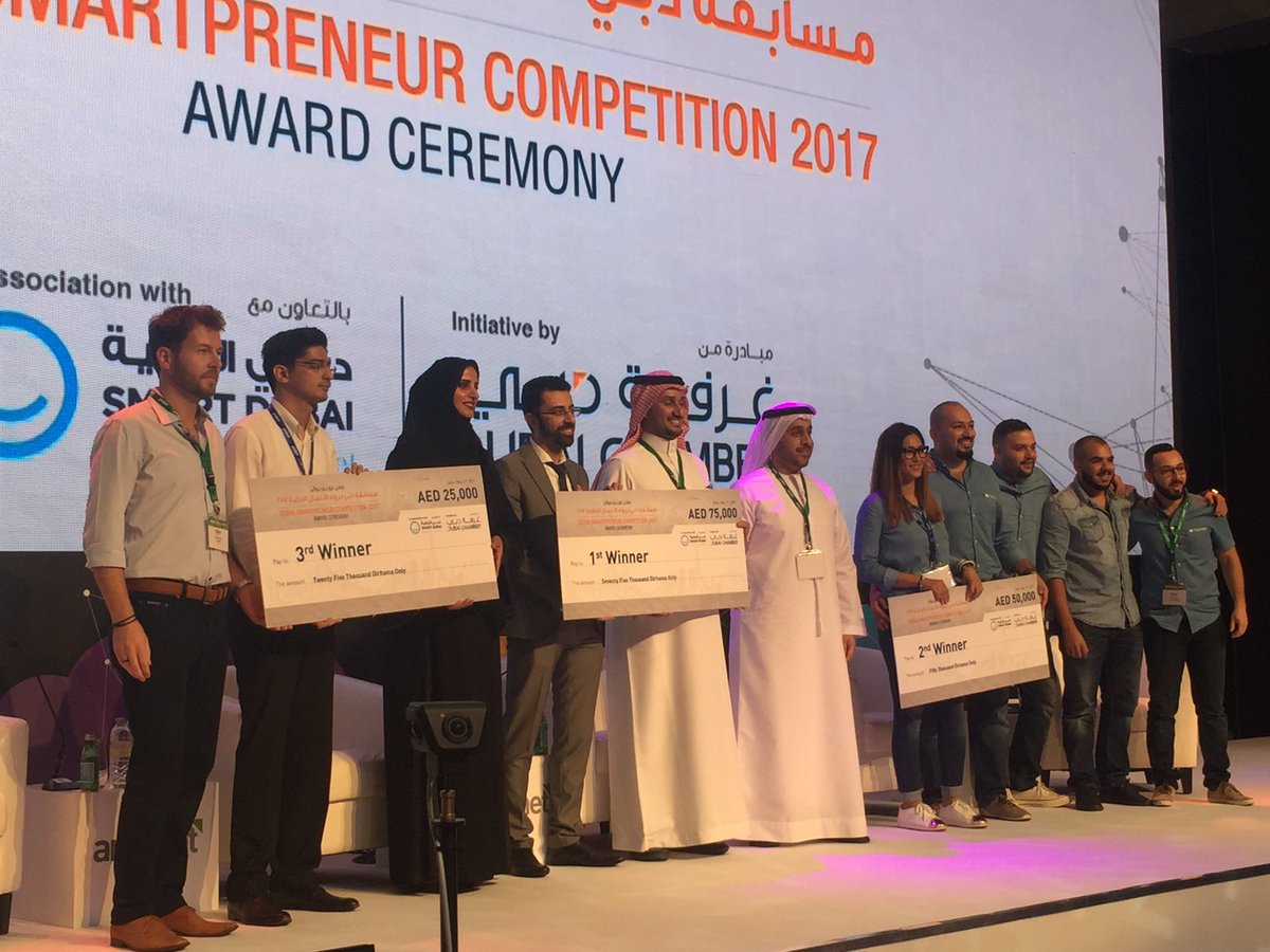DxbChamberDigi's tweet photo. CONGRATULATIONS to 1) @FriendyCar 2) Corporate Stack 3) Nester for winning a total of AED 150,000 at Dubai Smartpreneur Competition 2.0! https://t.co/hCjYhNxjsN