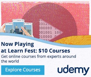 eloquentwebapp's tweet image. Improve your skills during Udemy Learn Fest in May. Grab a course now and start learning for $10 ONLY buff.ly/2rqHp2S