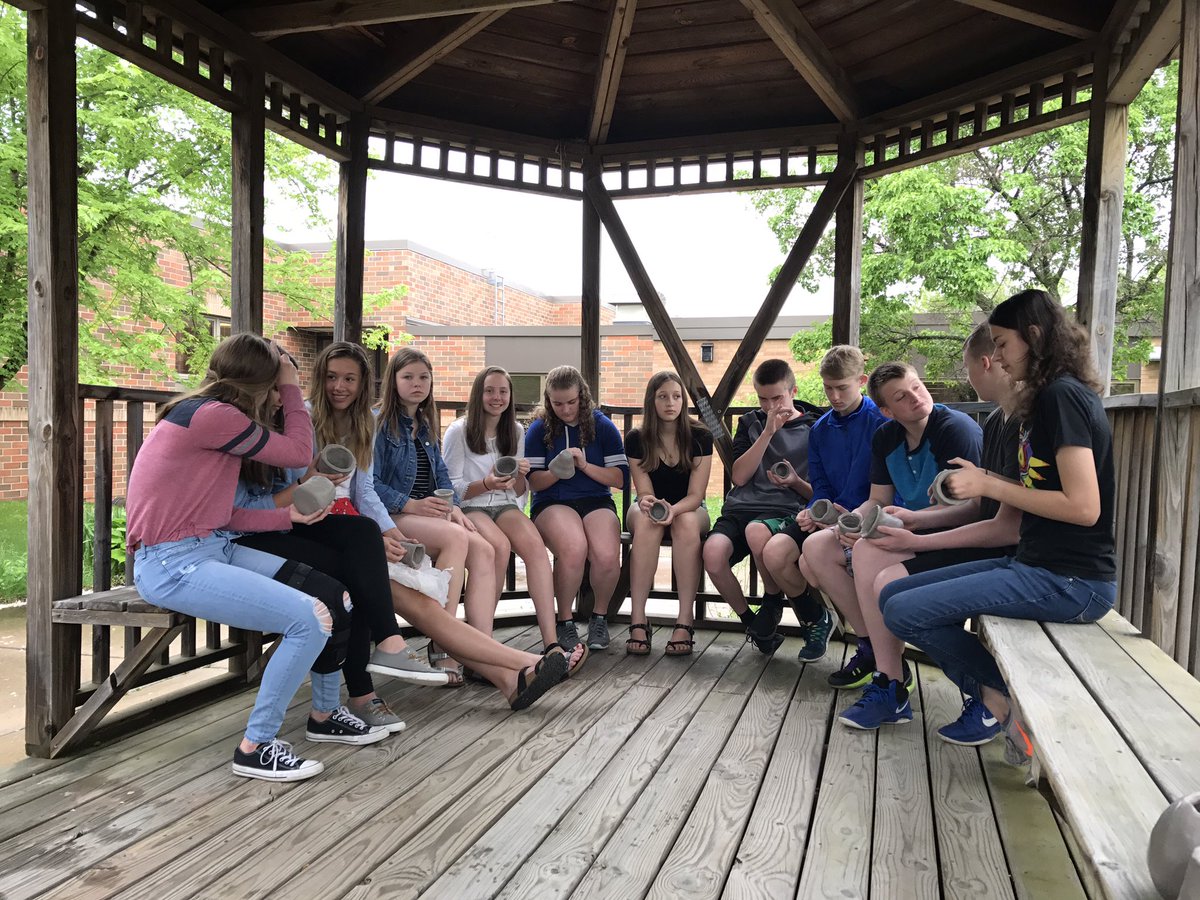 Art class outside today #gocrickets