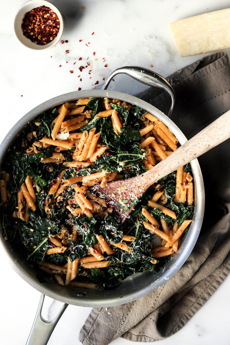 moremediainc's tweet photo. Sauteed Kale Penne with Toasted Walnuts &amp; Fresh Parmesan - She Eats - https://t.co/cH106R8976 https://t.co/jXIg7Y9yN8