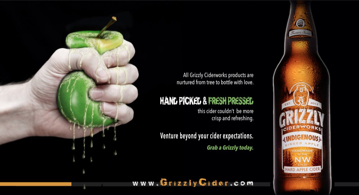Grizzly Ciders are hand-picked and fresh-pressed for top quality and enjoyment!  #HardCider #NWCider #OurOwnPathToCraft
