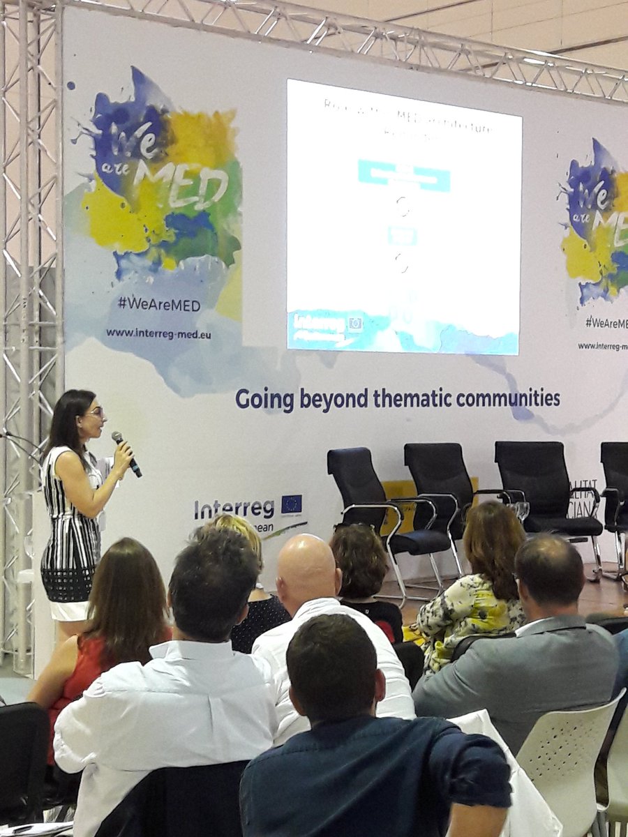 InterregEuroMED's tweet photo. Patrizia Busolini from the JS, talking about #Axis4, or how to take project results at the #policy & strategic level. #WeAreMed https://t.co/2KP5Wk3jgm