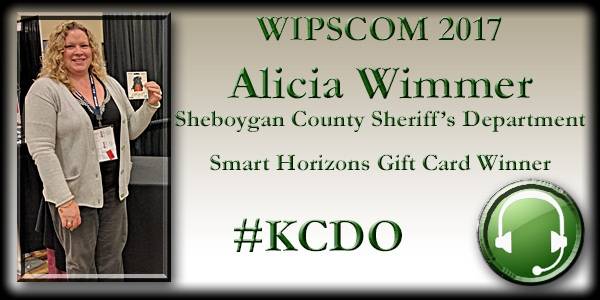 hitsTelecom's tweet photo. Congratulations to Alicia Wimmer, Sheboygan County Sheriff's Office, #WIPSCOM17 gift card winner. #KCDO https://t.co/SGLGS6j6FW