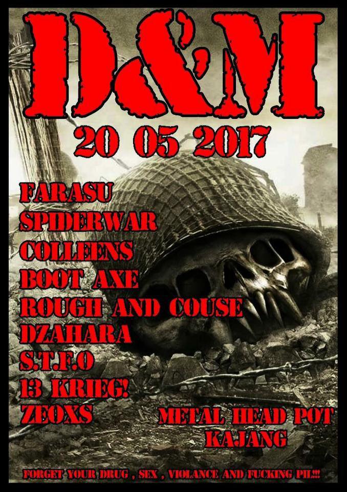 Jenn_Thompson's tweet photo. #KAJANG SAT May20 D&amp;M #MetalHeadPot ft. @farasuofficial #Spiderweb #Colleens @BootAxe #RoughAndCouse #Dzahara #STFO #13Kriege #ZEOXS https://t.co/EbPY6mHrYG