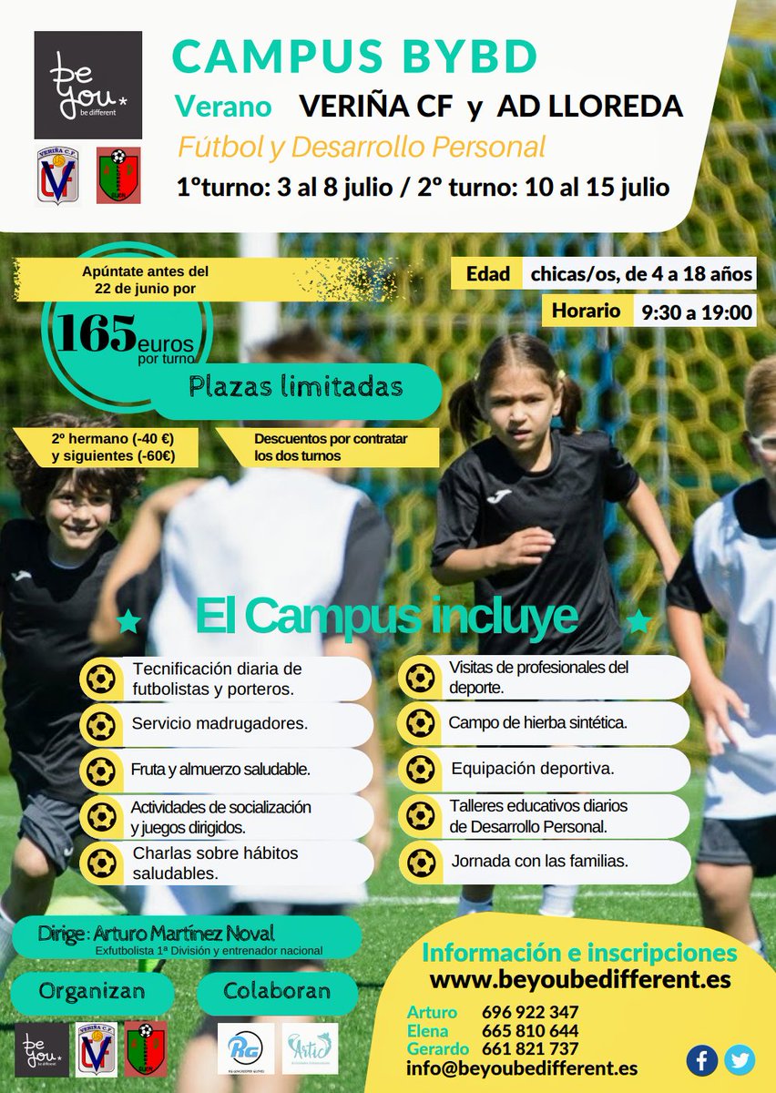 BeYouBeDif's tweet photo. El curso acaba y llegan los #Campus BYBD de #Fútbol con #DesarrolloPersonal. Tres semanas entre El Berrón y Gijón 
https://t.co/ZN7x95Ym6T https://t.co/0aQyHBR6nV