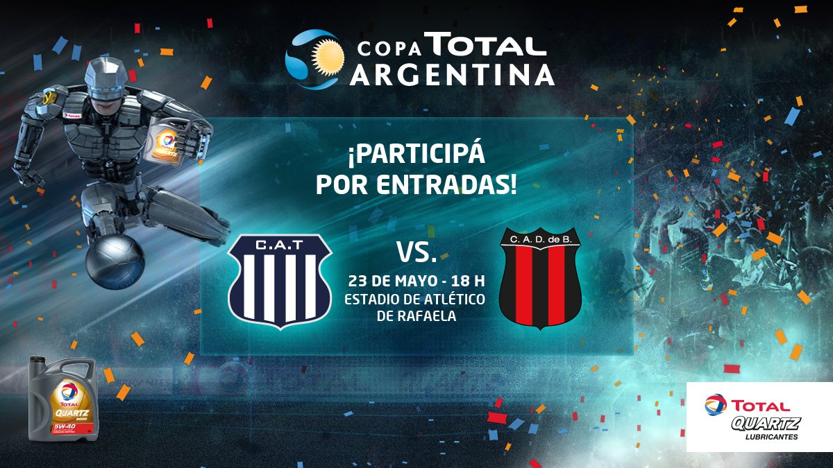 TotalEnergiesAR's tweet photo. Ganate un par de entradas para el partido #TalleresvsDefensores por 32avos. de final de la #CopaTOTALArgentina. ¡Seguinos, RT y participás! https://t.co/Y8qhWctmPg