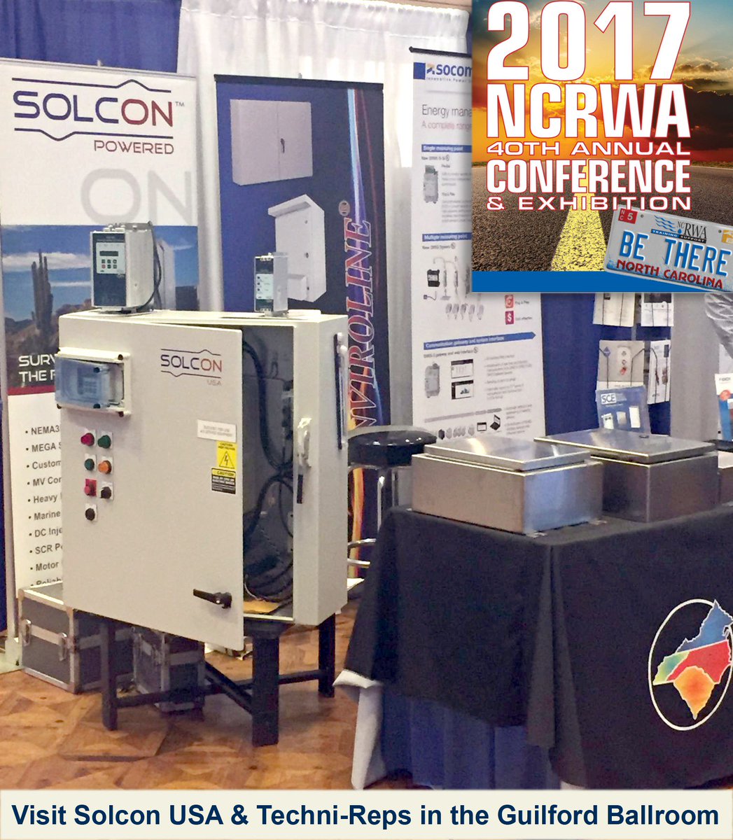 Solcon_USA's tweet photo. Attending NCRWA 2017? Join us along with @TechniReps as we present solutions for water, wastewater &amp; pumping in North Carolina - https://t.co/WLHjs124pI
