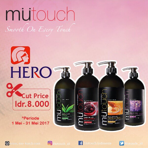 mutouch_id's tweet photo. Khusus pembelian Shower cream Mutouch 1000ml cut price 8.000 di @HEROSupermarket yaah =] Periode promo : 1 mei - 31 mei 2017 #PromoMutouch https://t.co/Tc9eL34bk2