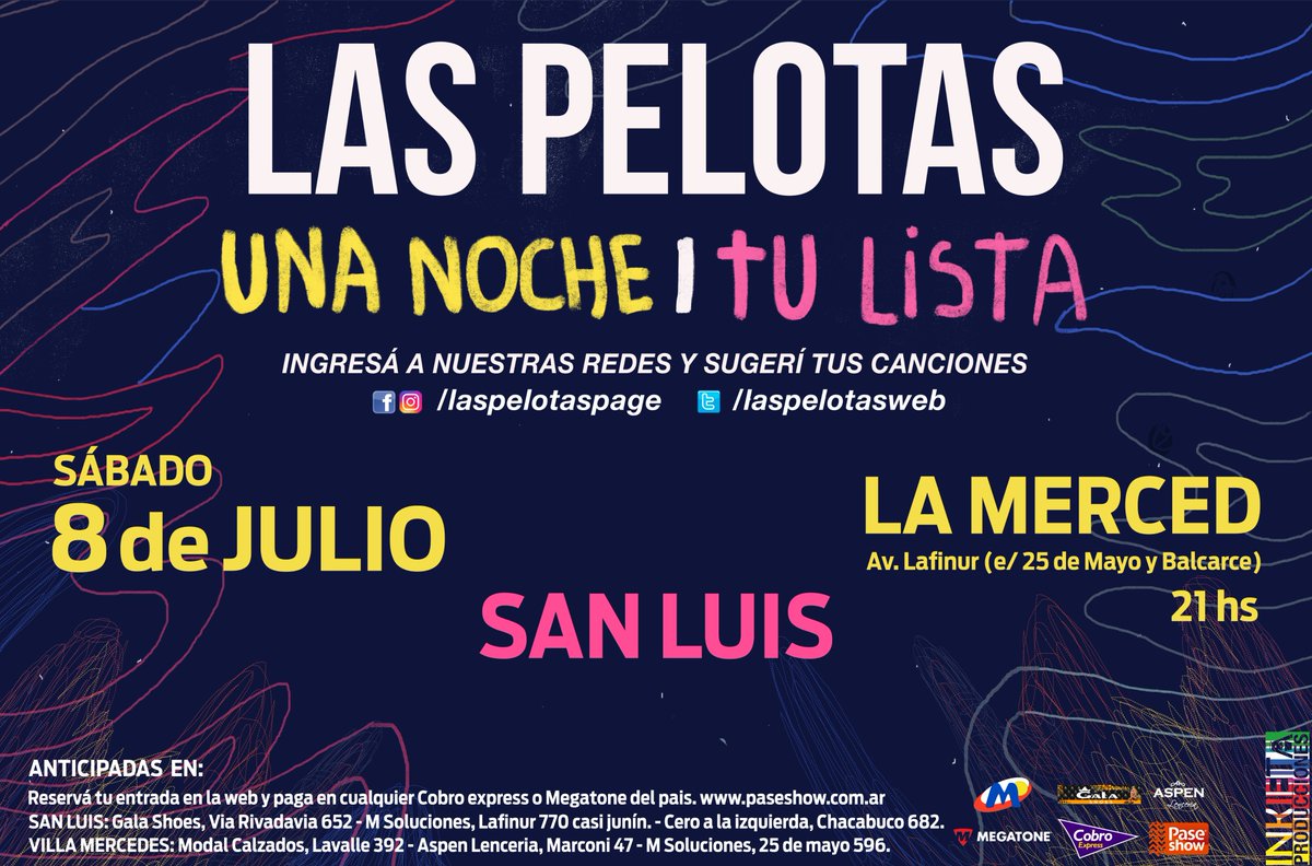 Confirmadisimo!! Las Pelotas en San Luis!! <a href="/ZamiMendo/">Zamiana</a> <a href="/lamegasanluis/">MEGA SAN LUIS</a> <a href="/PedrojBorghi/">Pedro pampa Borghi</a> <a href="/EriLaporte/">Eri Laporte</a> <a href="/UltimoBondiSL/">#UltimoBondi</a>