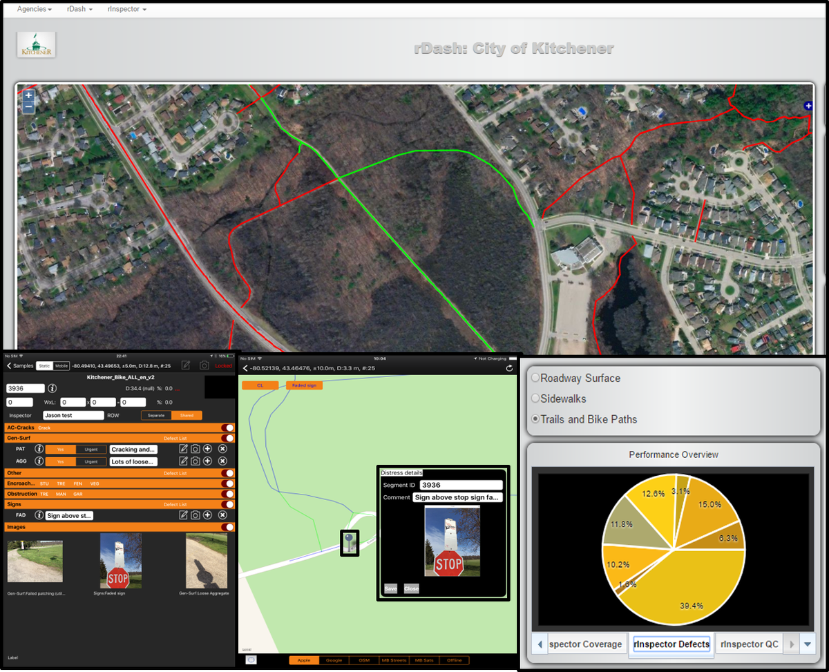 RivalSolutions's tweet photo. First day of field testing with #RUBIX for @CityKitchener trail network. Field data to dashboard in the same day.   #datadrivendecisions https://t.co/uafEweusfQ