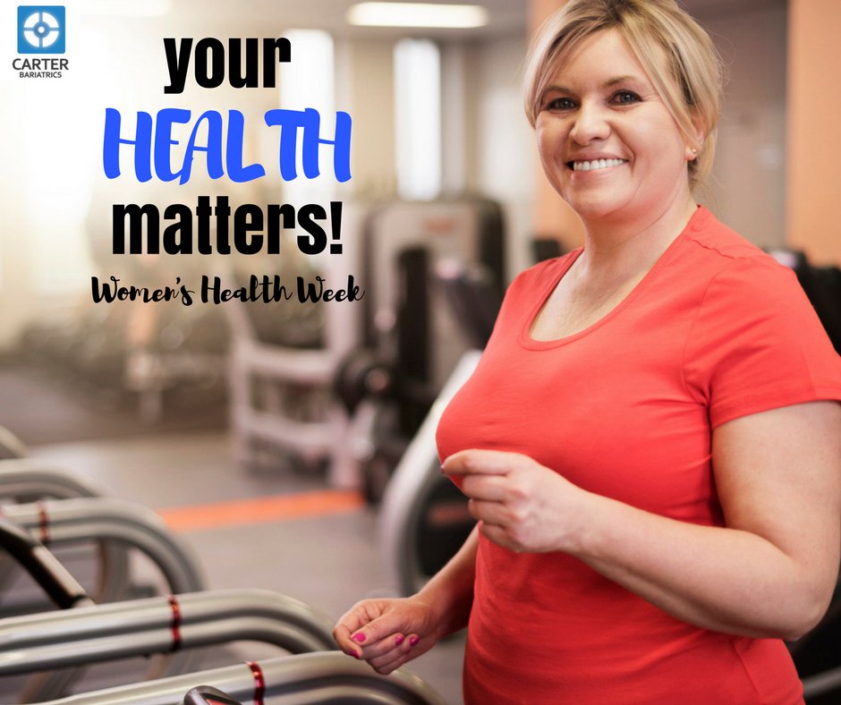 CarterBariatric's tweet photo. Maintaining a healthy weight should be your priority! Commit to making it your focus this #WomensHealthWeek! #WomensHealth #Texas https://t.co/CaqV8Nv3hy
