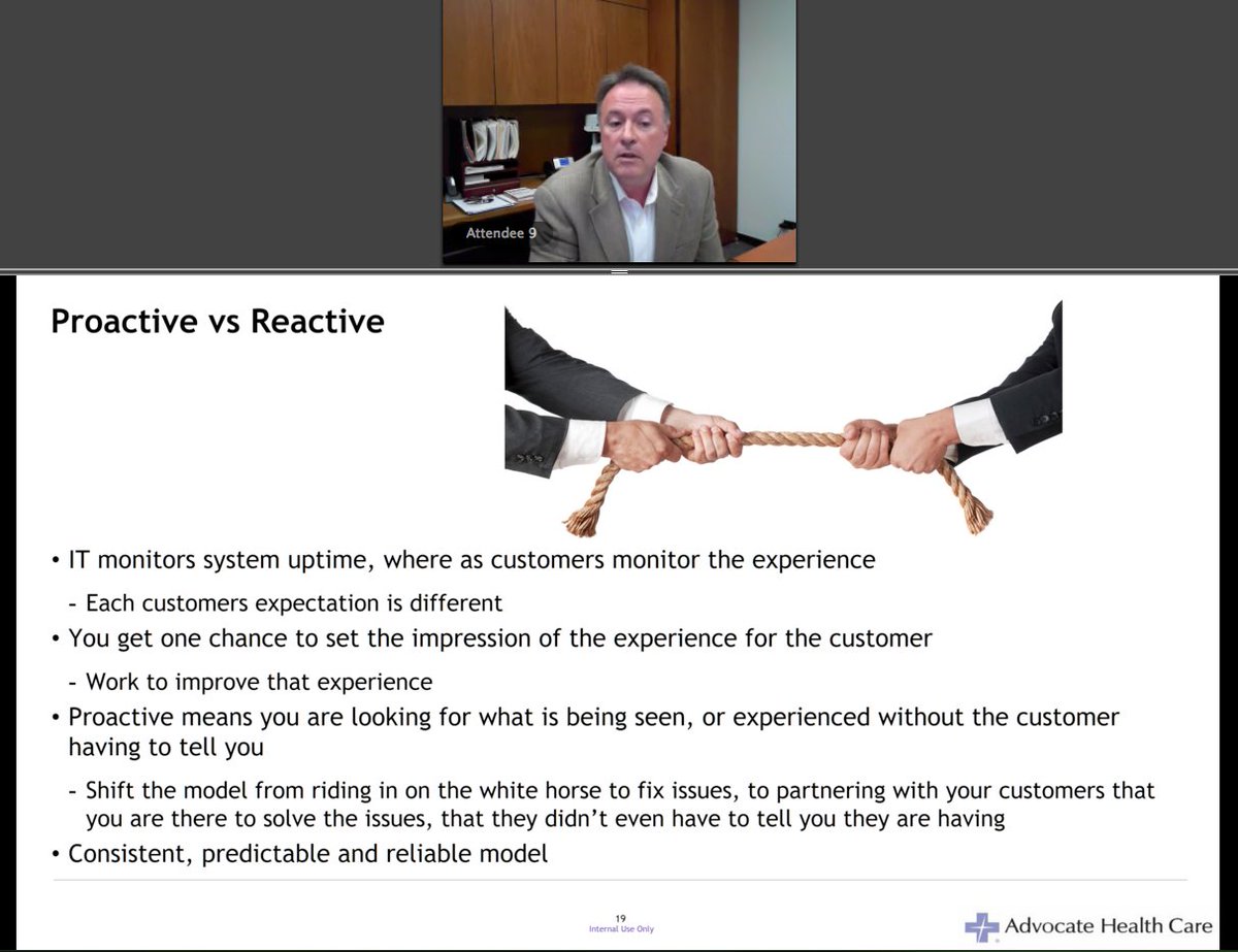NexthinkNews's tweet photo. Shifting from reactive to #proactive is critical to understand business needs of #EndUsers @advocatehealth #ITgap https://t.co/MjiB5HKxOP