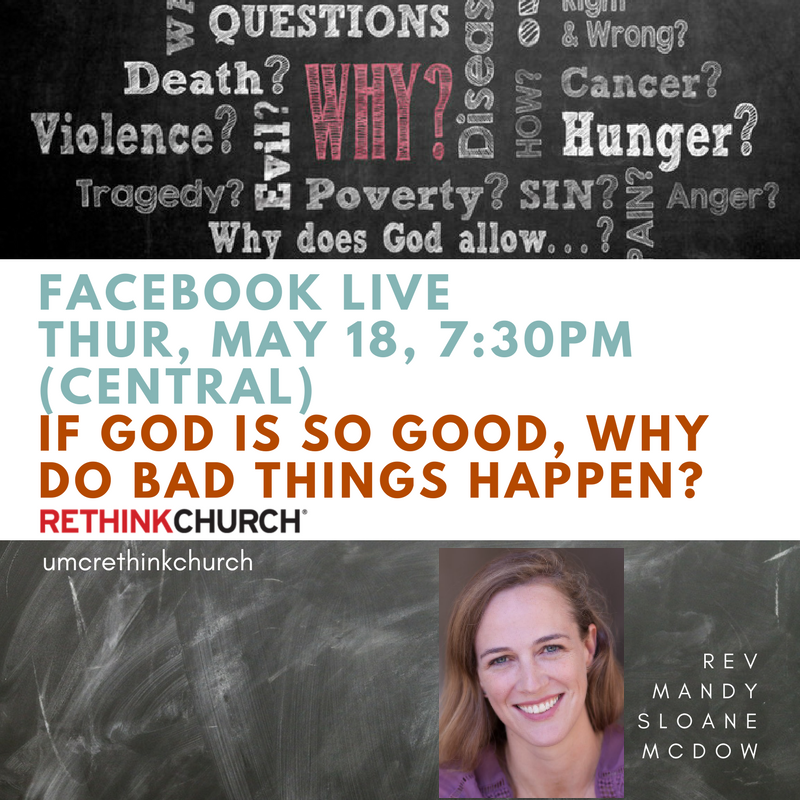 Why is there bad in the world? Hope you'll explore the question with us: May 18, 7:30PM (CT). facebook.com/umcrethinkchur…