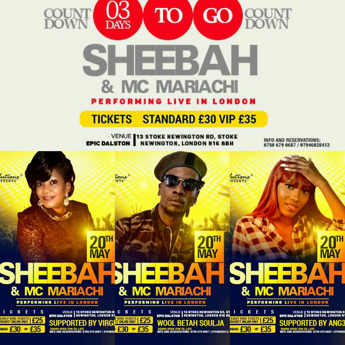 3 days to #SheebahMariachLondon 
Got a ticket yet? Here's the link:
jfsolutions.co.uk/services/event…