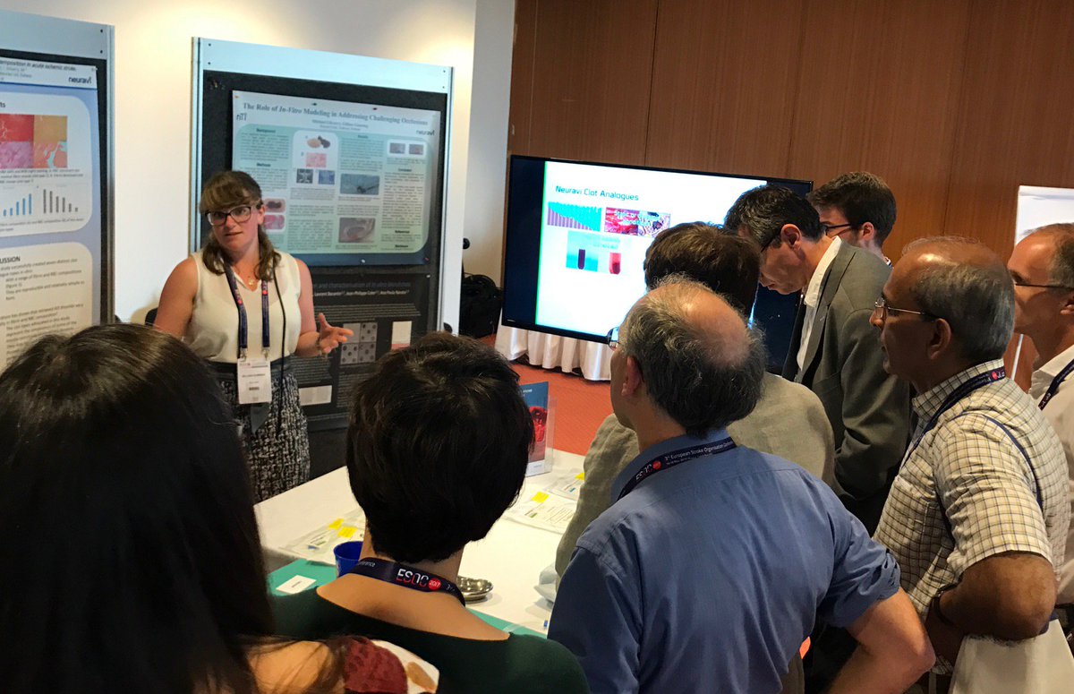 NeuraviLtd's tweet photo. Captive Audience for @GunningGillian and Patrick Brouwer during the NeuroIntervention Workshops today @ESOC2017 #clot #stroke #clotmatters https://t.co/Aqu9CXkOq4