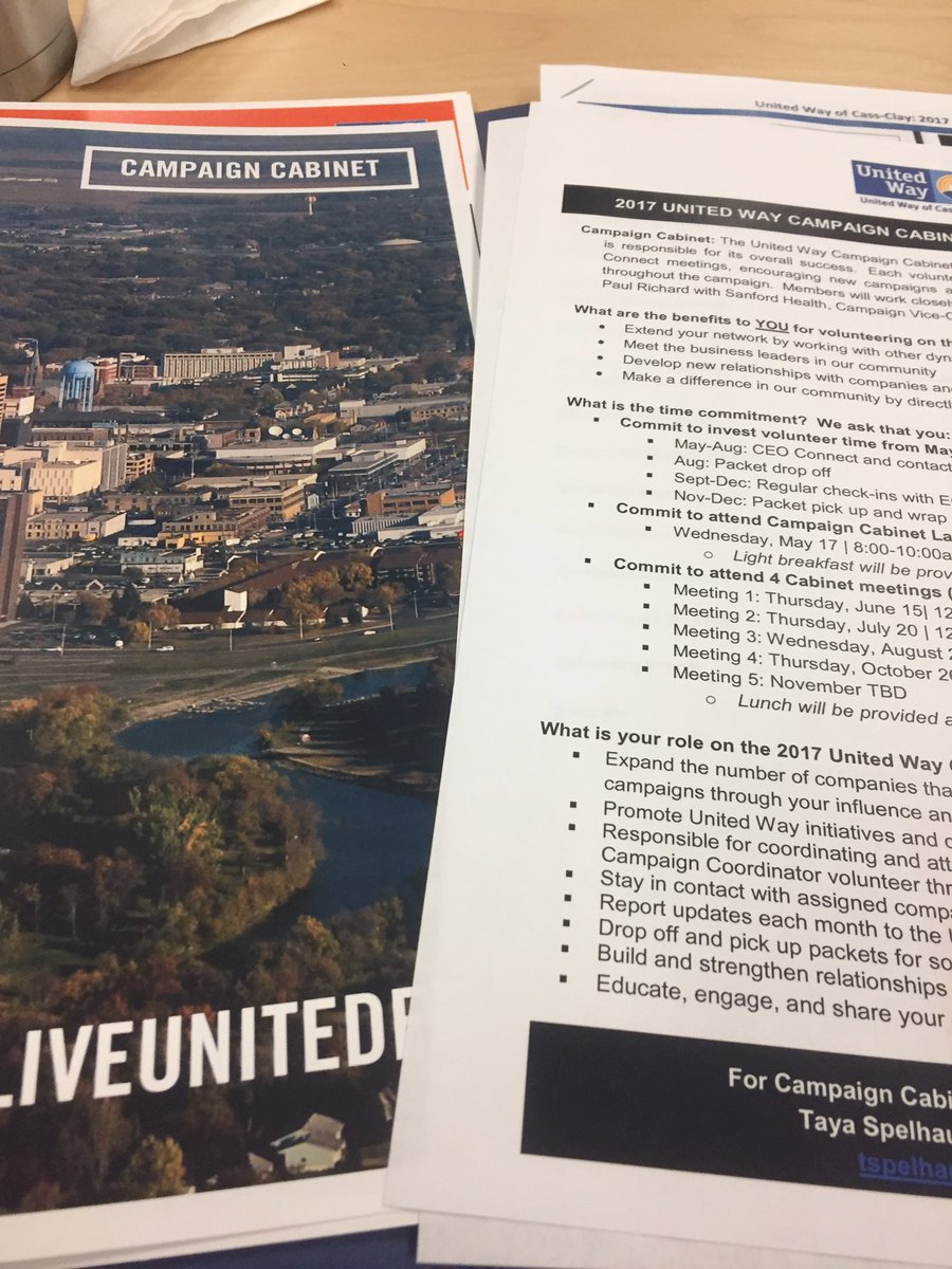 DysteAshley's tweet photo. Campaign cabinet kick off!! Excited to be a part of the 2017 campaign! @UnitedWayFargo #liveunited https://t.co/KYl3QCBOrY