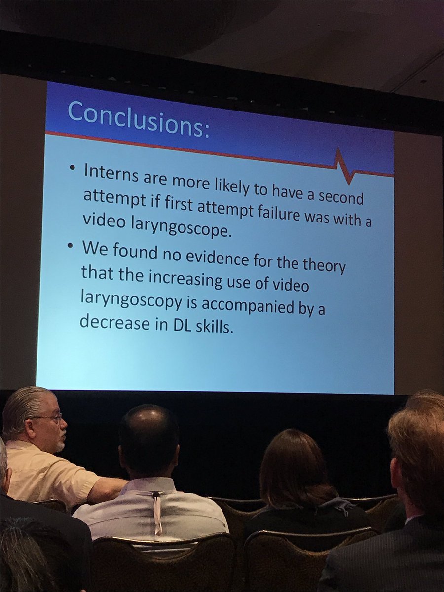 MattG_MD's tweet photo. EM interns more likely to be given a second shot at at intubation when using video laryngoscopy. 
-@DerekMonetteMD #SAEM17 https://t.co/xPCEUd5Pzv