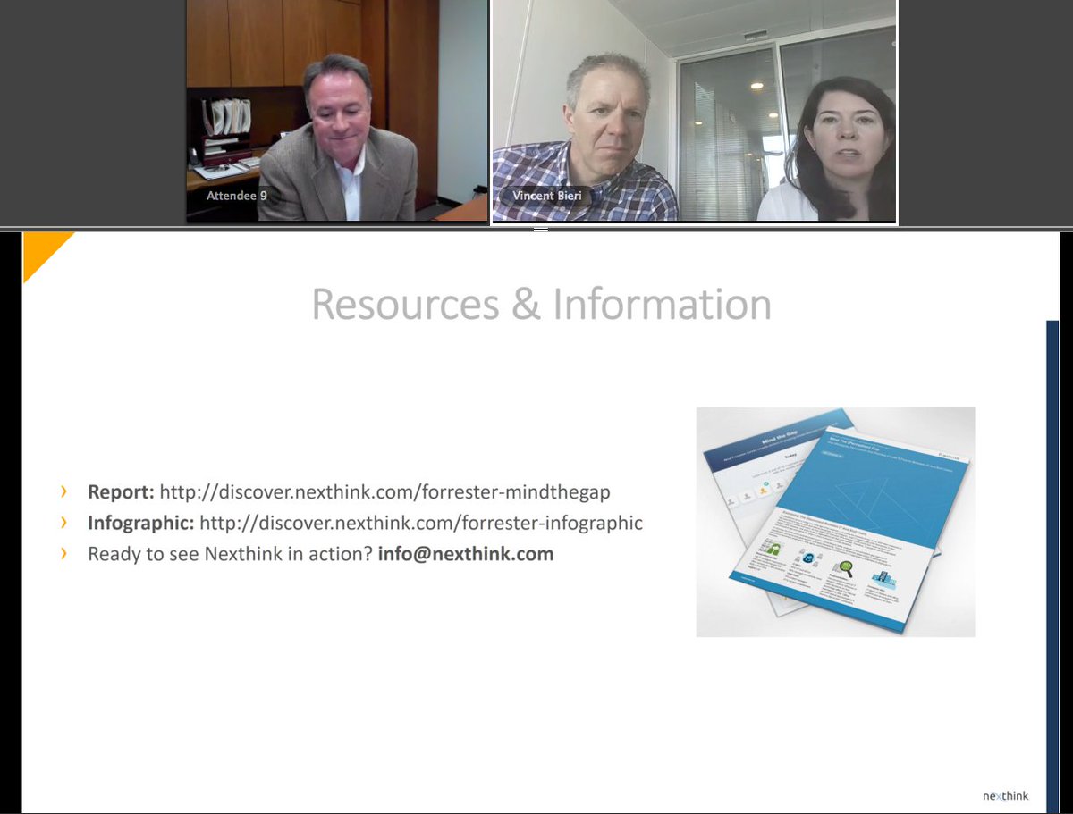 NexthinkNews's tweet photo. Great exchange with @advocatehealth & @vbieri Download our #infographic to learn more about the satisfaction #ITgap https://t.co/4ClF96yH5h https://t.co/wRLrxcJ2OX