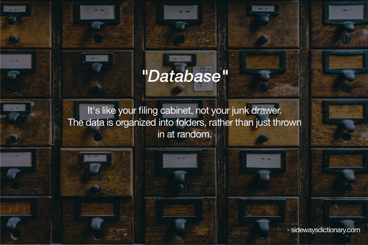 Today's #wordofthedaywednesday keeps everything in order.
#database #organization #techtalk #techsavvy