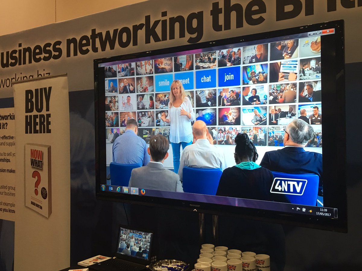 There's <a href="/SianRowsell/">Dr Sian Rowsell PhD</a>  making an appearance on the big screen at the 4Networking stand at #TBS2017   #4Nworks