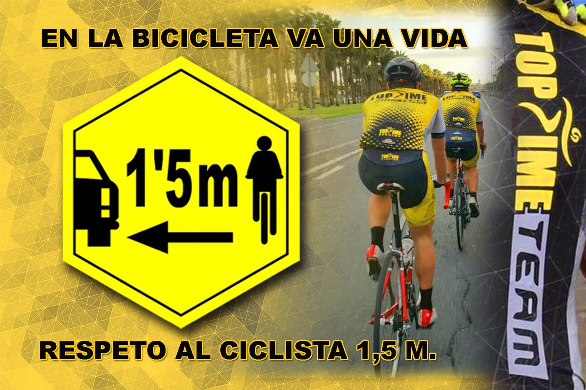 TopTimeTeam's tweet photo. "1,5 metros me separan de la vida" #dgt #ciclismo #carreteras #Mountainbike #triatlon #Ciclista https://t.co/QKDohi6QKH