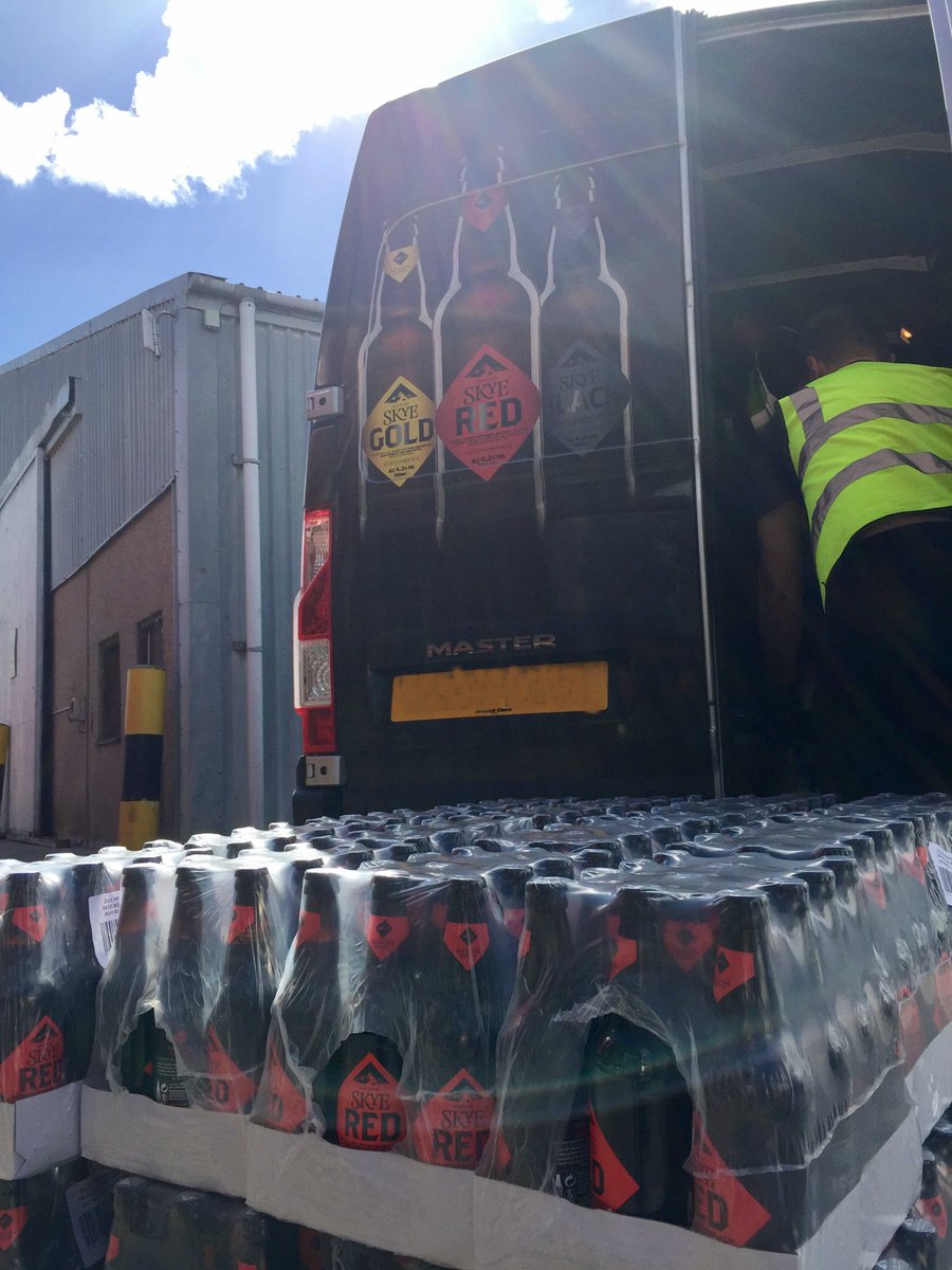 williamsonfood's tweet photo. Another #craftbeer delivery from @IsleofSkyeBrew this week in a sunny #Inverness. This time #Skyered #thirstywork https://t.co/8FEwN9qmEN