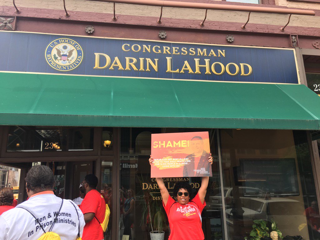 AIDSChicago's tweet photo. #SHAME on you @RepLaHood for voting for the #AHCA #Fight4HIVLives #HIVResists https://t.co/zRlgkqZeUh