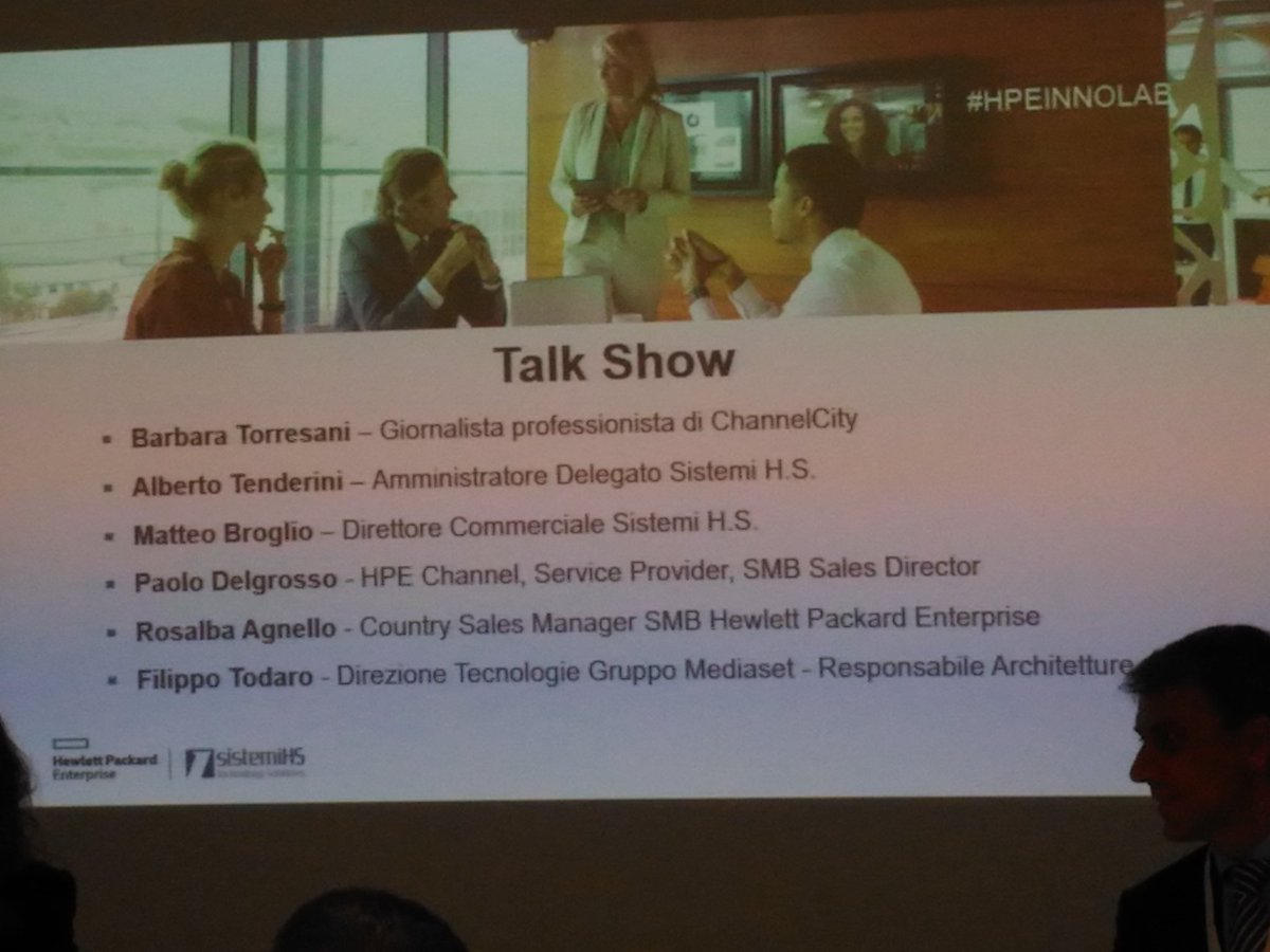 channelcity's tweet photo. #HPEInnoLab
#SistemiHS è il partner di fiducia in grado di fornire servizi e tutta l'architettura hw con competenza. Gruppo Mediaset https://t.co/y1r0dceRWq
