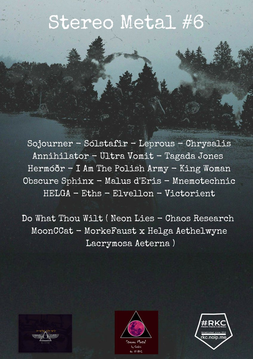_StereoMetal's tweet photo. Tonight at 6pm (UK)
#StereoMetal show N°6 on @RadioKC
With:
@chaosresearch
@MoonCCat
MorkeFaust x Helga Aethelwyne
Elvellon https://t.co/aCH9OBGfN4