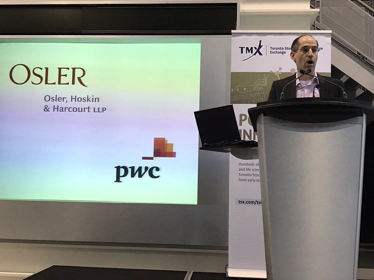 tsx_tsxv's tweet photo. Thanks again to our generous sponsors @pwc_tech and @Osler_Law for their help putting today together #TSXTechDay https://t.co/8CAsJR3JUd