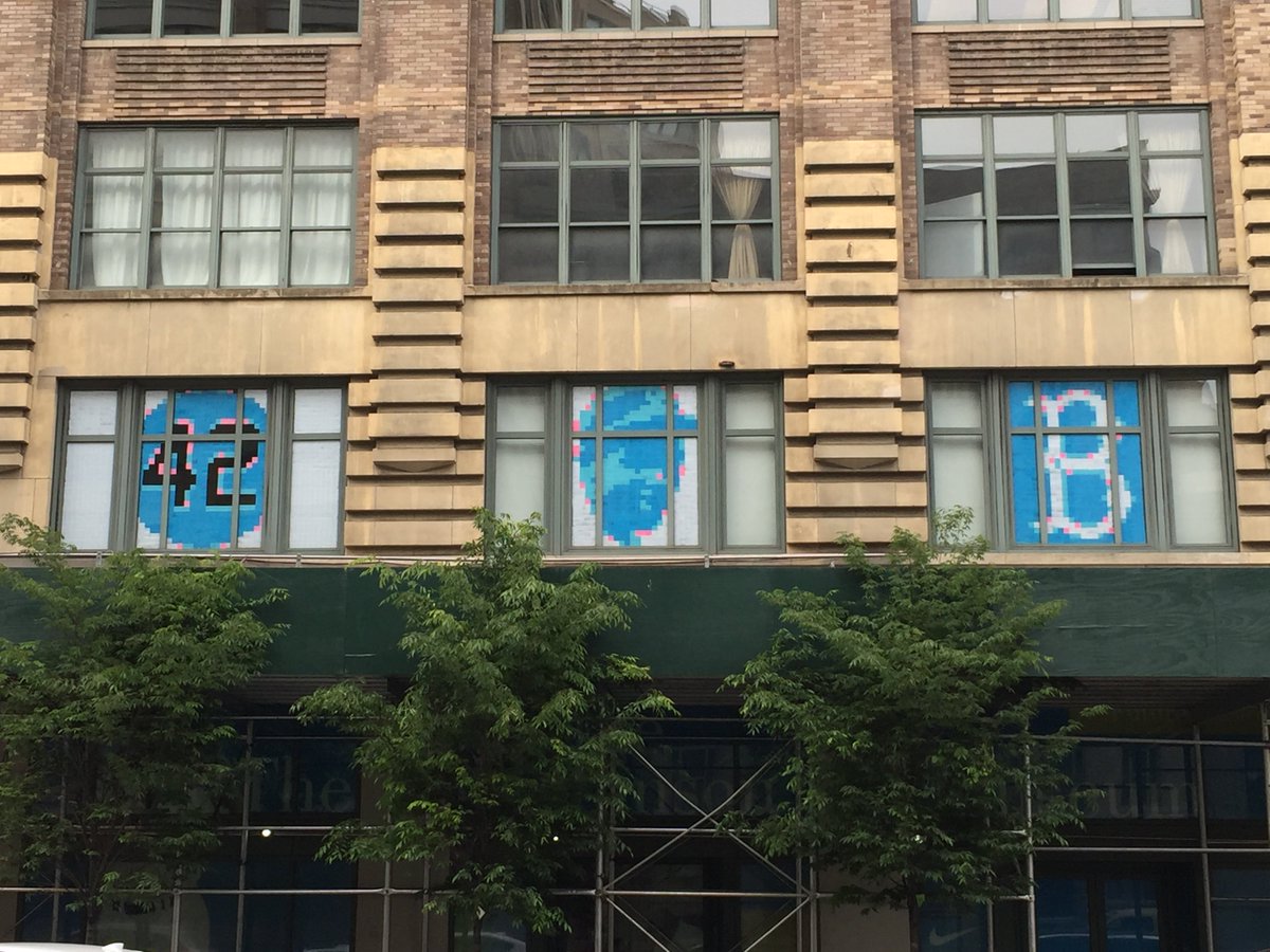 JRFoundation's tweet photo. Our team is proud to share #JackieRobinsonFoundation's entry for this year’s #PostItWar. For those in SoHo passing by, look up! #CanalNotes https://t.co/aeWHZW7UZq