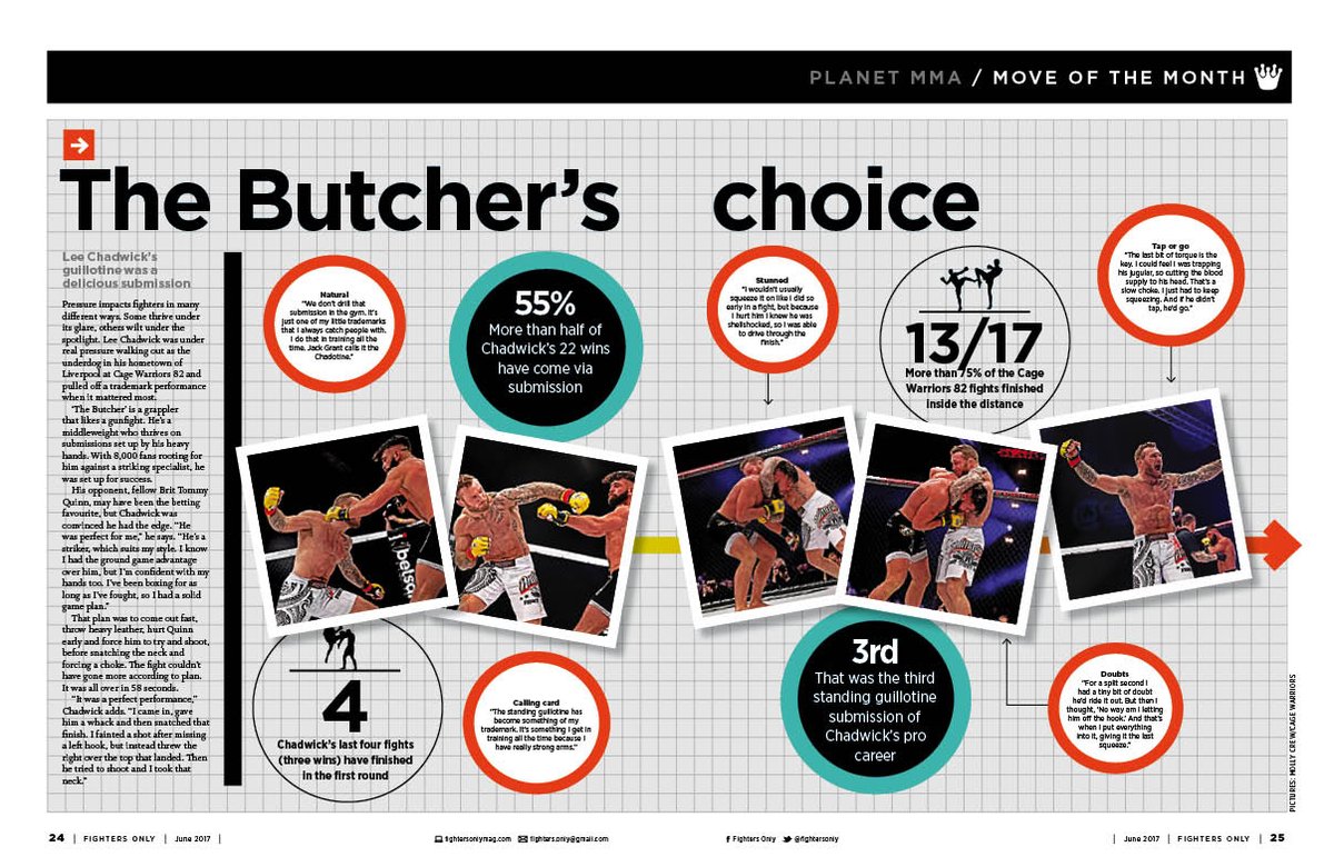 Cage Warriors (@cagewarriors) on Twitter photo Did you see <a href="/Lee_the_butcher/">lee chadwick</a>'s #CW82 performance feature in this months issue of <a href="/FightersOnly/">Fighters Only</a>?! 👊 Did you see <a href="/Lee_the_butcher/">lee chadwick</a>'s #CW82 performance feature in this months issue of <a href="/FightersOnly/">Fighters Only</a>?! 👊