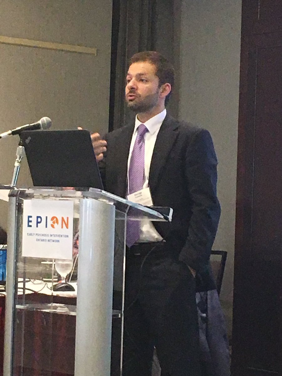 SaimaTweets's tweet photo. @CAMHnews Dr. George Foussias presenting at #EPION2017 #slaightcentre #integratedcarepathways #measurementbasedcare #earlypsychosis https://t.co/qEZAM3y73a