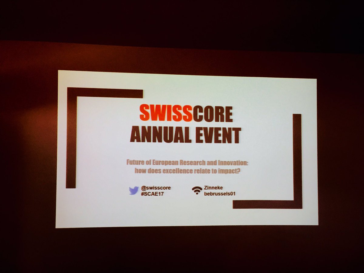 SwissCore's tweet photo. The #SCAE17 is about to start with the key question: how does #excellence relate to #impact? https://t.co/ZmaotwGbLN