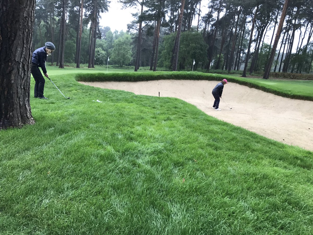 dangrieve's tweet photo. Amazing dedication form Here Come The Girls @WoburnGC today in the pouring rain! #nothingstopsthem https://t.co/0IR72vqf4p