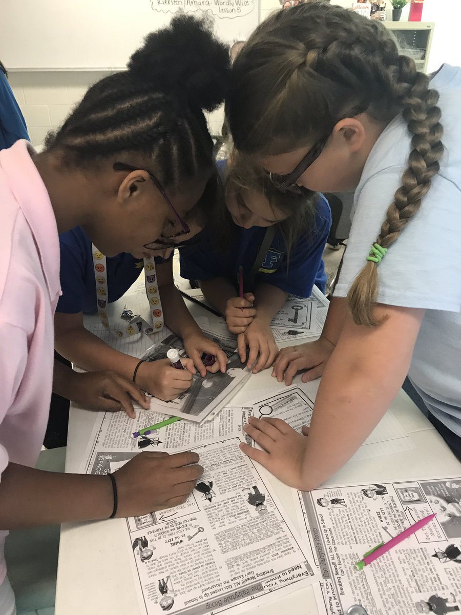 OESMrsC's tweet photo. Students are using ela skills to escape the room! @OESrockSTARS https://t.co/lJ8rAT7lFf