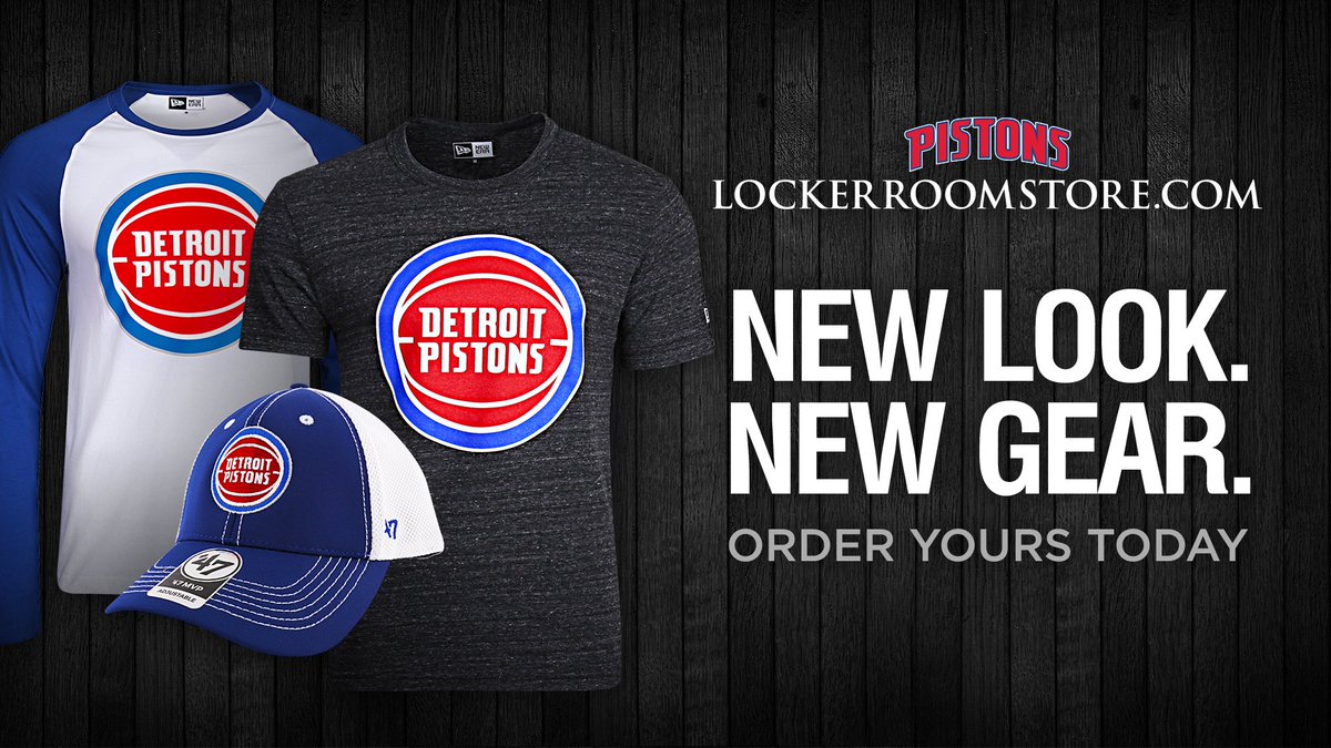 We have plenty of new gear with the new look at bit.ly/PistonsNewLogo….  Go there to get some #DetroitStyle https://t.co/TxeUQfaZvm