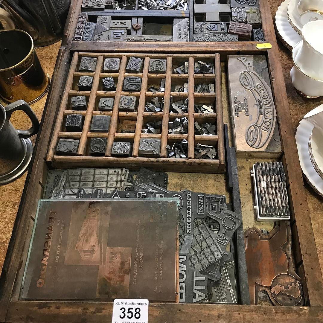 KLMAuctioneers's tweet image. Lot 358 Printers tray of assorted type in our sale this Friday 19th May #mytholmroyd #klmauctioneers #printerstray #…