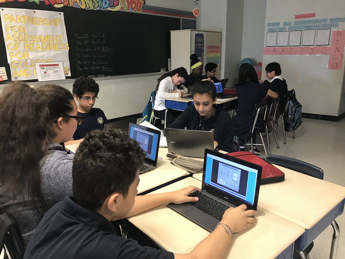MidtownSchool8's tweet photo. Technology is key with Mrs. Soto's math students. They are using webquests to practice the standards and work on differentiated instruction. https://t.co/tnZNfzly3A