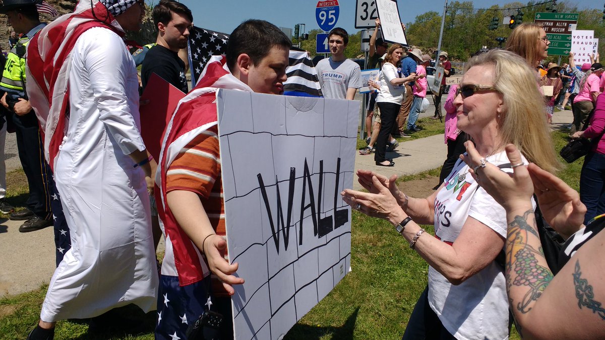 BensonJudy's tweet photo. Michael Picard of East Hartford said he's "just here to offend people." https://t.co/ZhkOFwpPiQ