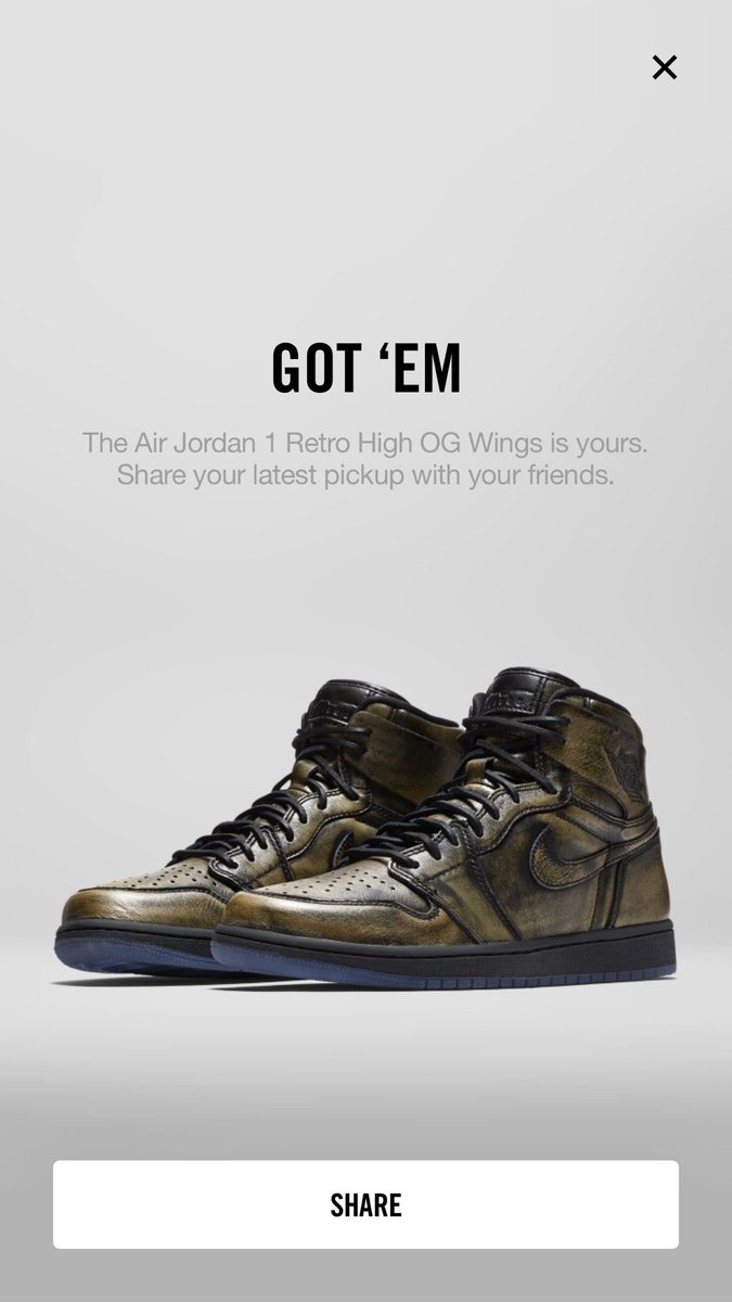 NixKix24's tweet photo. Luck was on my side this morning! #AirJordan #jordan1 #wings https://t.co/n7sY4T2F4x