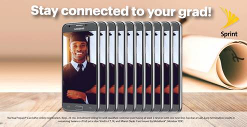 Lockport_Sprint's tweet photo. Connect ur Grad to the family with the 🎁 of a new smartphone and up to 10 Samsung J3 Emerges after Visa Card 💳. https://t.co/eitugB6AAh
