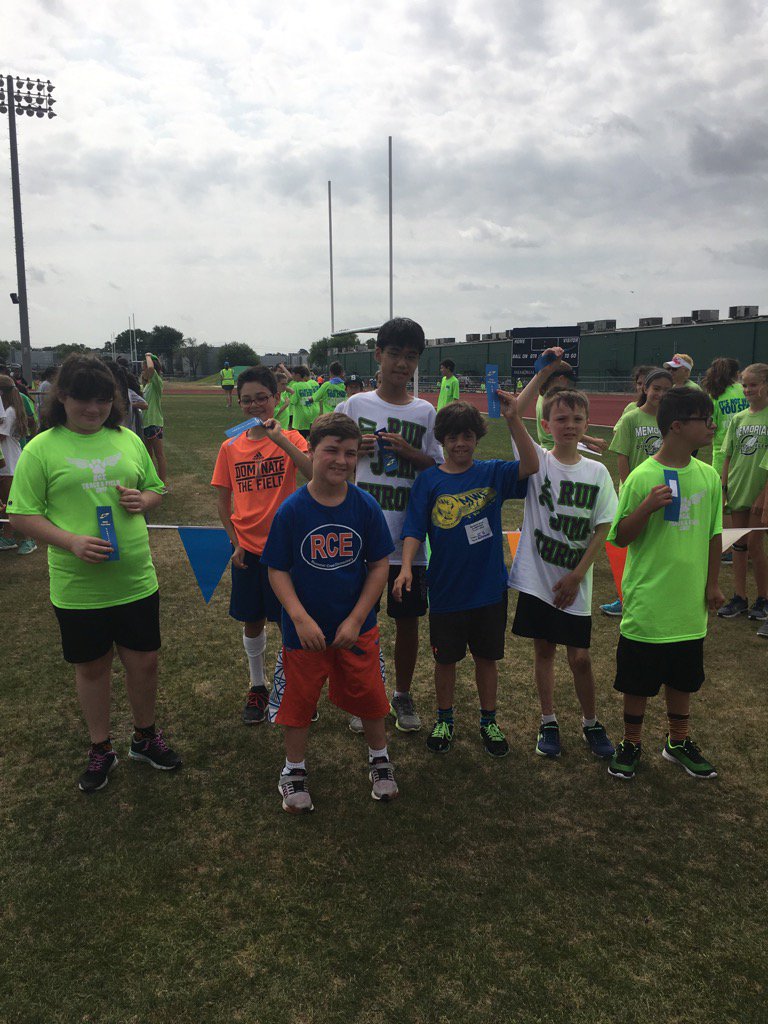 Spring Branch ISD special needs race at the fifth grade track meet! Happy happy runners!