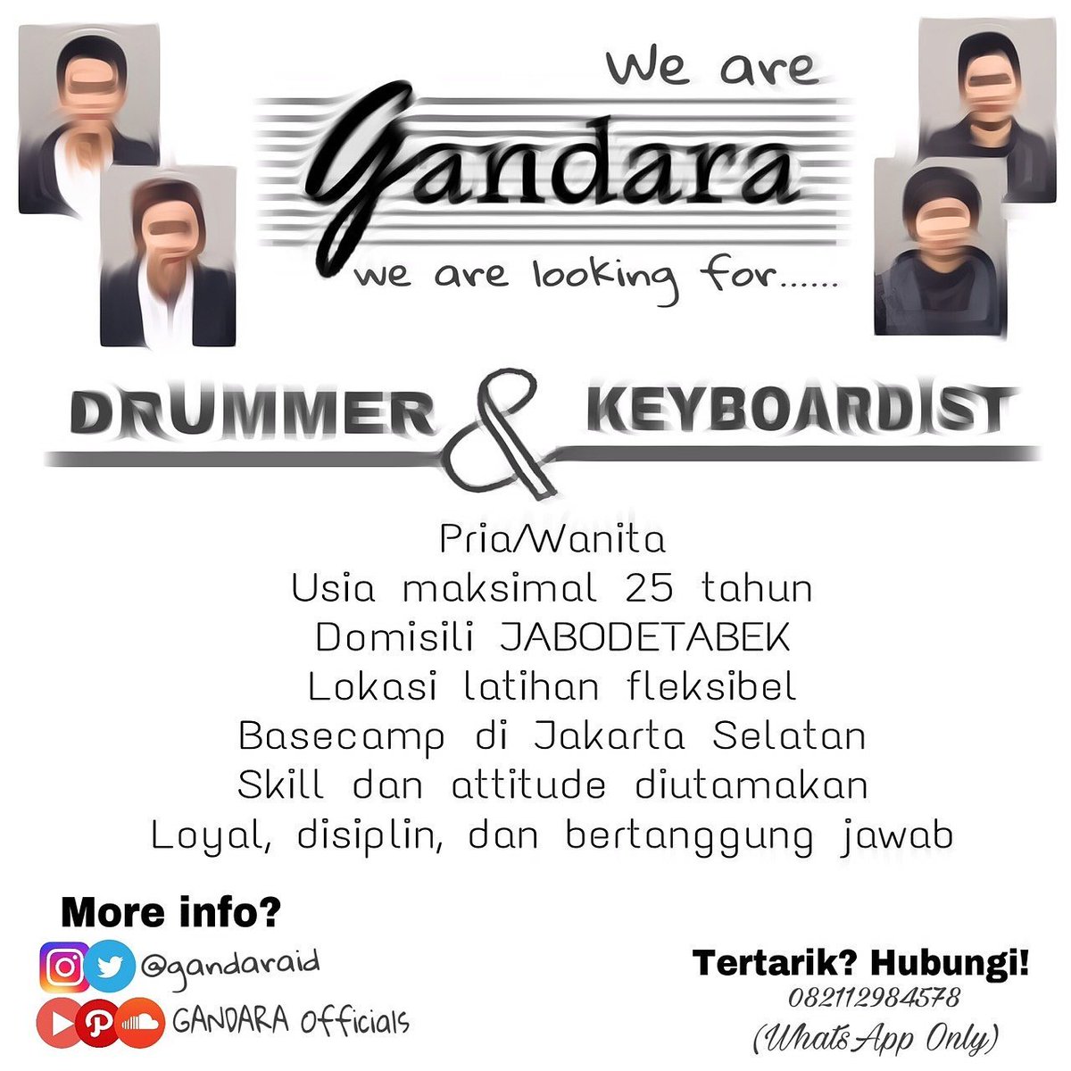[DICARI PIANIST AND DRUMMER]🎹🥁

Hai kami dari Gandara🎼 ingin mengajak kamu untuk bergabung menjadi bagian dari Ga... instagram.com/p/BUMvp3bBAM9/