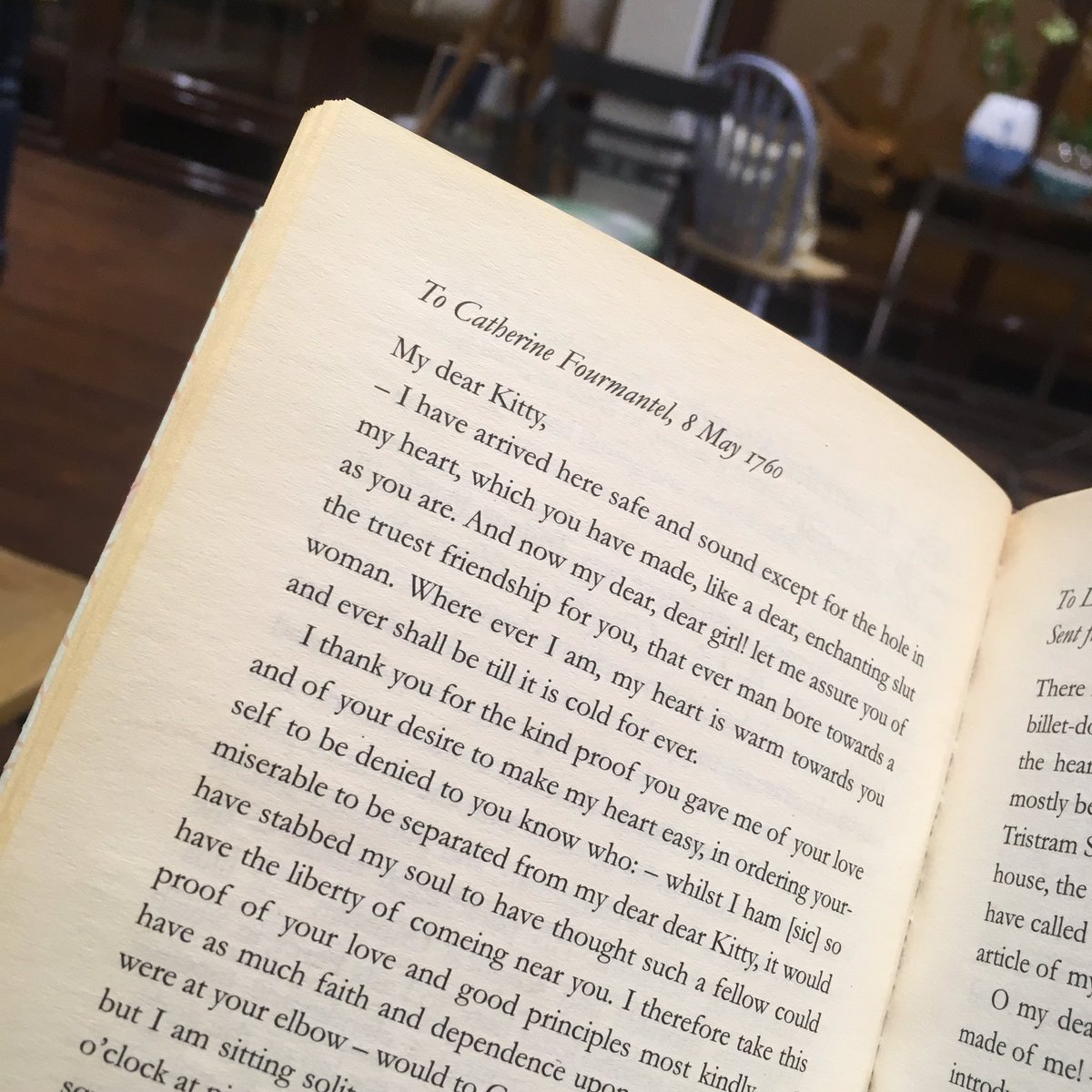 "I have arrived here safe and sound except for the hole in my heart, which you have made, like a dear, enchanting slut as you are"😂 #reading